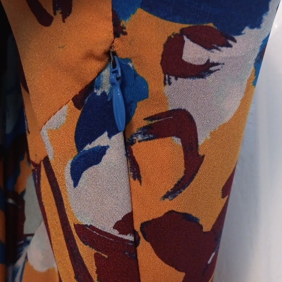 Prabal Gurung Ochre Floral Side RuffleRent The Runway Midi Dress Size 12 - Picture 9 of 15